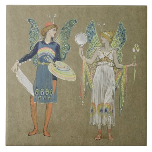 Elves and Fairy Painters uit 'The Snowman' 1899 Tegeltje (Voorkant)