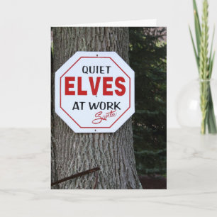 Elves at Work Holiday Greeting Feestdagen Kaart