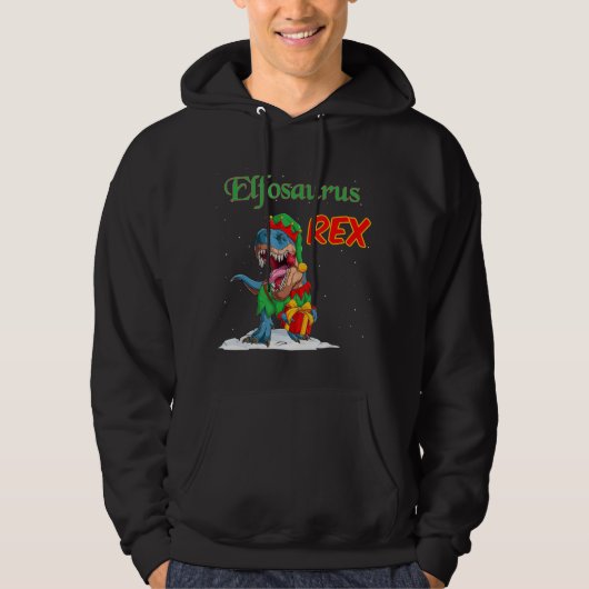 Elves Dinosaurus Rex Sanas Helper voor kinderen Ch Hoodie (Voorkant)
