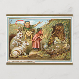 Elves en Bunnies Feestdagenkaart