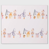 ELVES EN CHRISTMAS TREE PATTERN IN WATERVERF CADEAUPAPIER (Vlak)