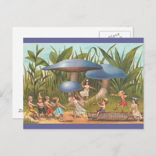 Elves en Fairies in paddenstoelland Briefkaart (Voorkant / Achterkant)