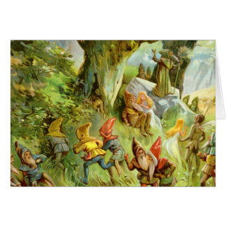 Elves en Gnomen in het diepe, donkere magische bos