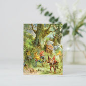 Elves en Gnomen in het diepe, donkere magische bos Briefkaart (Staand voorkant)