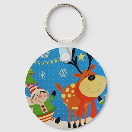 Elves en rendier sleutelhanger (Voorkant)
