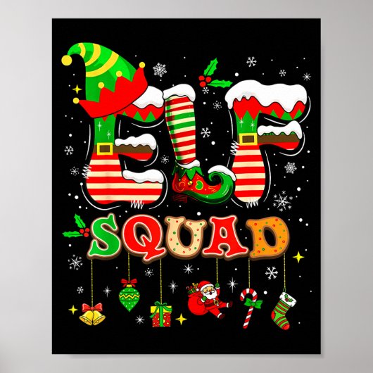 Elves Familie Kerst Matching Pyjama's Xmas Elf S Poster (Voorkant)