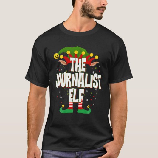 Elves Group The Journalist Elf Kerstmis T-shirt (Voorkant)