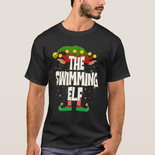 Elves Group The Swimming Elf Kerstmis T-shirt (Voorkant)