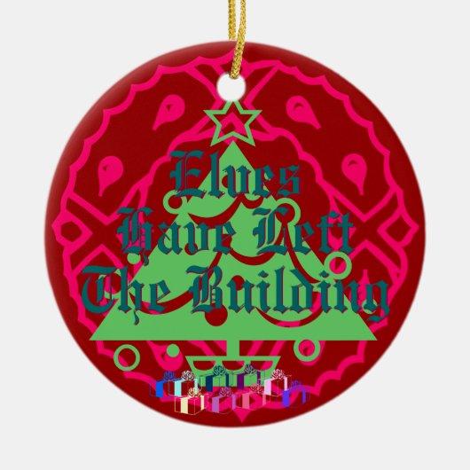 Elves heeft het gebouw verlaten keramisch ornament (Voorkant)