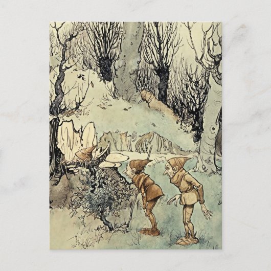 "Elves in the Wood" door Arthur Rackham Briefkaart (Voorkant)
