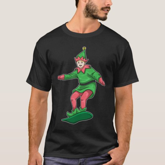 Elves Kerstmis Snowboard T-shirt (Voorkant)