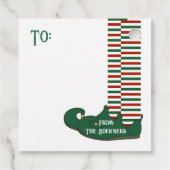 Elves Legs Merry kerstcadeau-Label Bedankjes Labels (Achterkant)