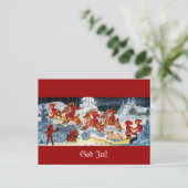 Elves Racing Yule Goats! Briefkaart (Staand voorkant)