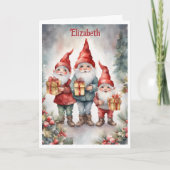 Elves & Santa Personalize for Grandchild Christmas Kaart (Voorkant)