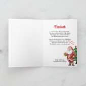 Elves & Santa Personalize for Grandchild Christmas Kaart (Binnen)