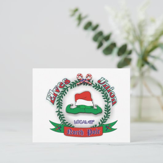Elves Union Kerstmis Feestdagenkaart (Staand voorkant)