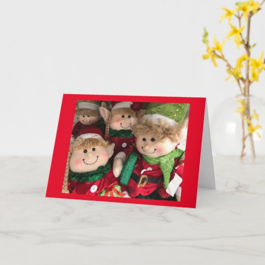 **ELVES** WENS JE AAN CHRISTMAS TIME* KINDEREN KAART (Gele Bloem)
