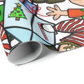 Elves with Dreidel Chrismukkah Gift Wrap Cadeaupapier (Rol Hoek)