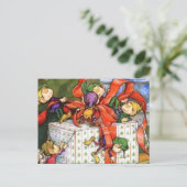 Elves Workshop Kerst Feestdagenkaart (Staand voorkant)