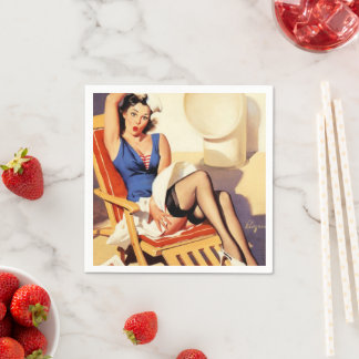  Elvgren Cruiseschip Retro Pin Up Meisje Servet
