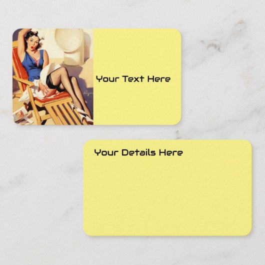  Elvgren Cruiseschip Retro Pin Up Meisje Visitekaartje (Voorkant / Achterkant)