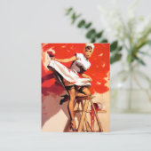 Elvgren schilderij in het rood feestdagenkaart (Staand voorkant)