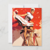 Elvgren schilderij in het rood feestdagenkaart (Voorkant)