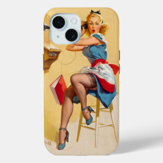 Elvgren Telefoon Pin-up Meisje Retro iPhone 15 Case