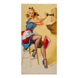  Elvgren Telefoon Pin-up Meisje Retro Perfect Poster