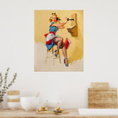 Elvgren Telefoon Pin-up Meisje Retro Poster (Keuken)