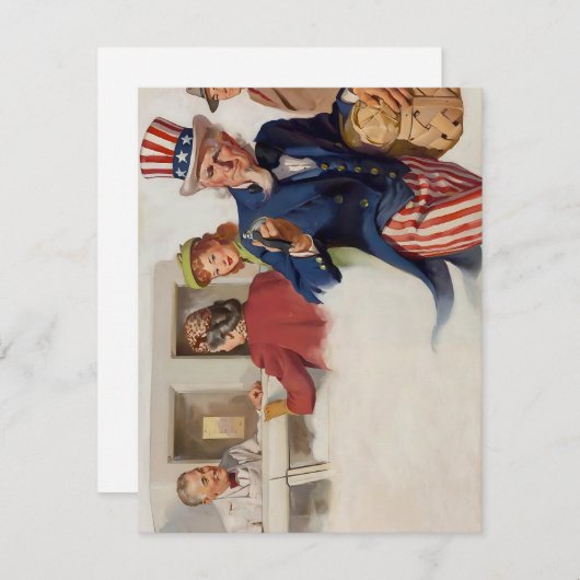 Elvgren Uncle Sam Feestdagenkaart (Voorkant / Achterkant)