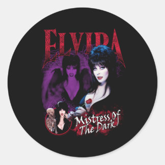 Elvira meesteres van het donker Paarse en rood Ronde Sticker