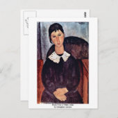 Elvira met een witte kraag van Modigliani Amedeo Briefkaart (Voorkant / Achterkant)