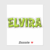 Elvira Name Kiwi Design Aufkleber Sticker (Vel)