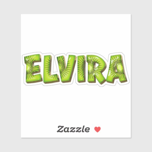 Elvira Name Kiwi Design Aufkleber Sticker (Vel)