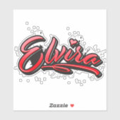 Elvira red Heart Graffiti Aufkleber Sticker (Vel)