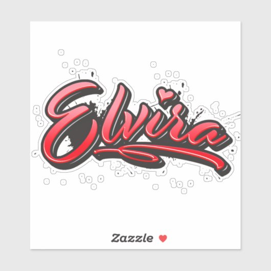 Elvira red Heart Graffiti Aufkleber Sticker (Vel)