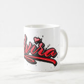 Elvira red Heart Graffiti Tasse Kaffeetasse Koffiemok (Voorkant rechts)