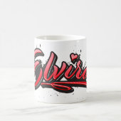 Elvira red Heart Graffiti Tasse Kaffeetasse Koffiemok (Center)