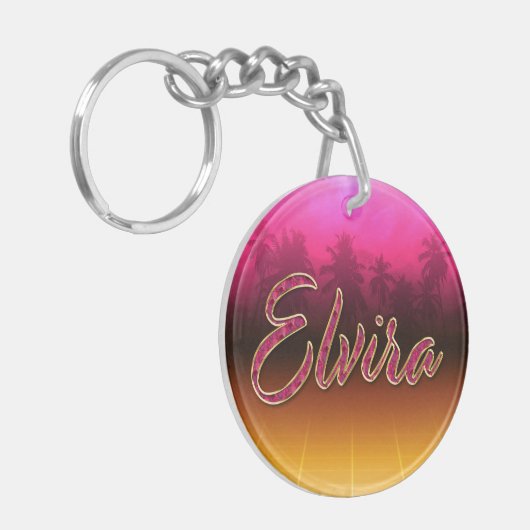 Elvira Vorname Name golden pink Schlüsselanhänger Sleutelhanger (Voorkant Links)