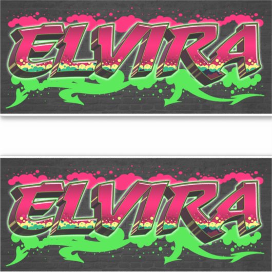 Elvira Vorname Name Graffiti Aufkleber Sticker (Voorkant)
