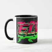 Elvira Vorname Name Graffiti red green Tasse Mok (Links)