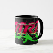 Elvira Vorname Name Graffiti red green Tasse Mok (Voorkant rechts)