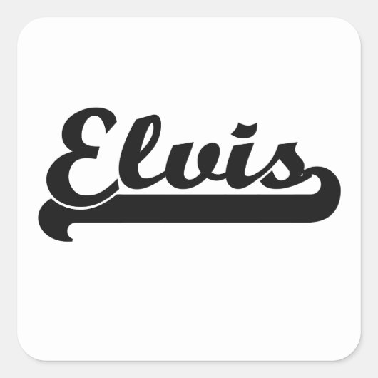 Elvis Classic Retro Naam Design Vierkante Sticker (Voorkant)