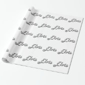 Elvis Classic Retro Name Design Cadeaupapier (Uitgerold)