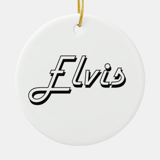 Elvis Classic Retro Name Design Keramisch Ornament (Voorkant)