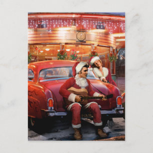 Elvis en Marilyn Kerstmis Feestdagenkaart