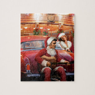 Elvis en Marilyn Kerstmis Legpuzzel