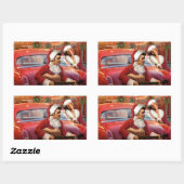 Elvis en Marilyn Kerstmis Rechthoekige Sticker (Vel)