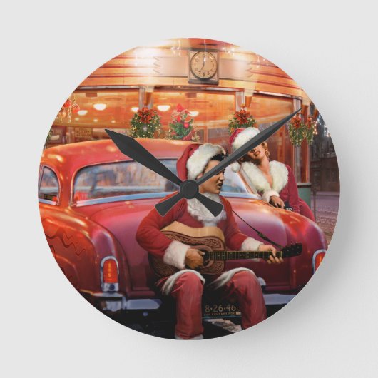 Elvis en Marilyn Kerstmis Ronde Klok (Voorkant)